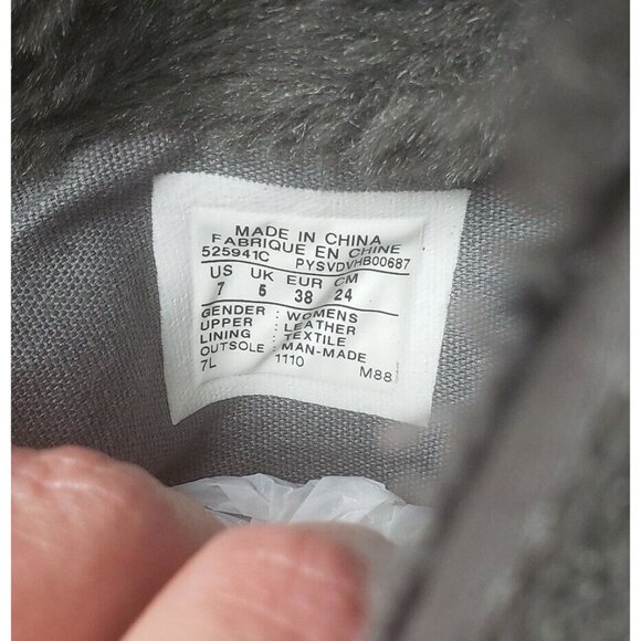 Converse All Star Beverly Boots Womens 7 Gray Leather Mid Faux Fur Lined Winter - Picture 10 of 12